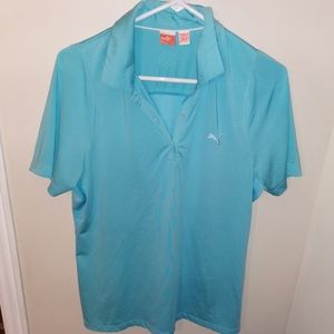 PUMA Blue Polo Sport Shirt LIKE NEW Large